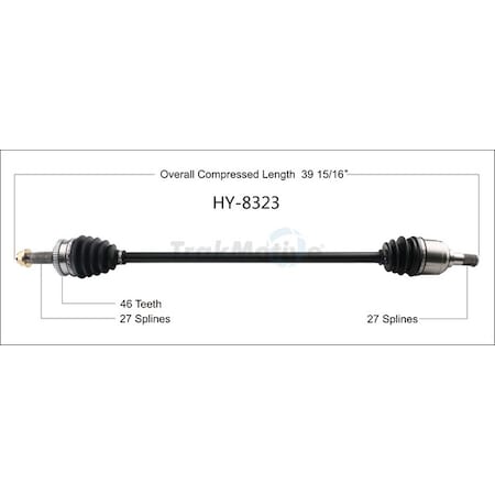 Surtrack Axle Cv Axle Shaft, Hy-8323 HY-8323